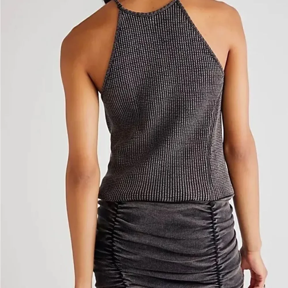 New
Free People Women's FP One Katya Thermal Mini Dress in Grey Black - Picture 3 of 7